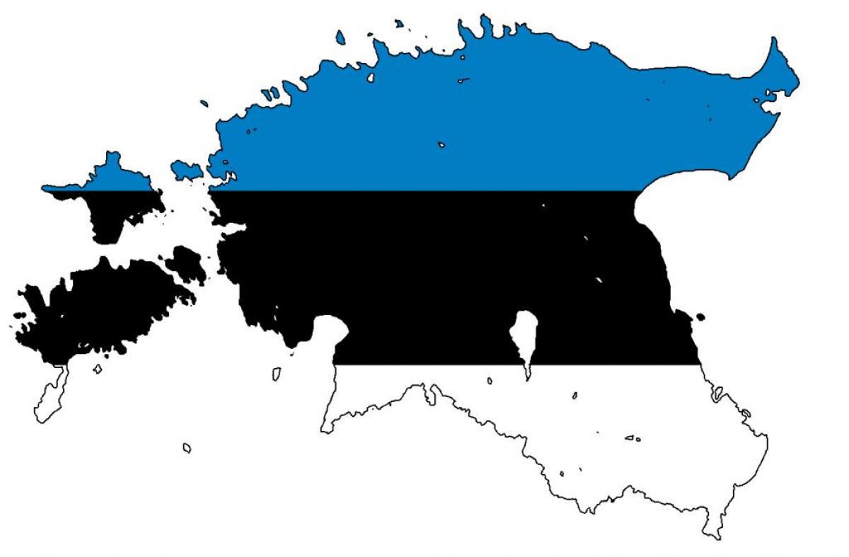 mapa de Estonia bandeira