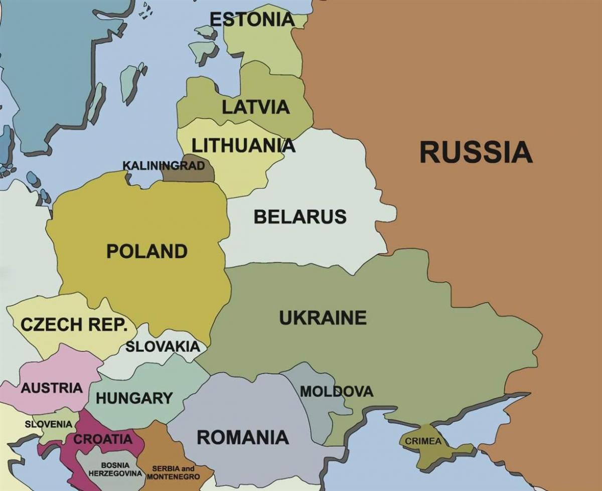 mapa de mapa Estonia países veciños