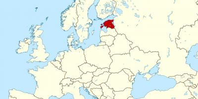 Estonia localización no mapa do mundo