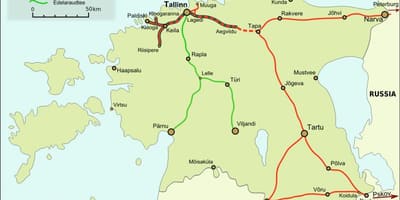 Mapa de estonia ferrocarrís