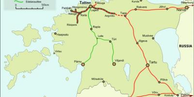 Mapa de estonia ferrocarrís